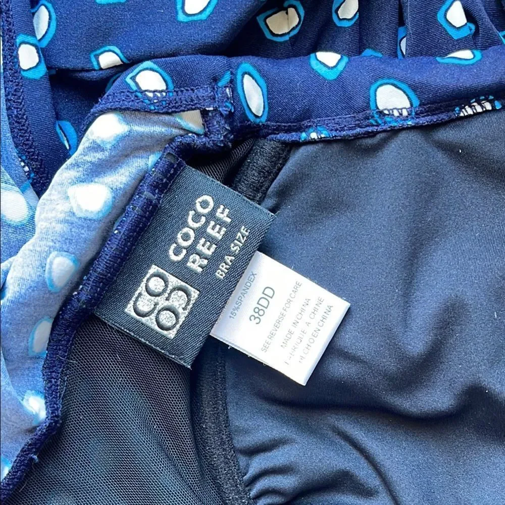 Coco Reef Blue Patterned Bikini Top - Picture 6 of 8